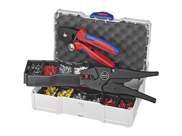 Knipex KNIPEX KNIPEX 97 90 10 Crimptång Kabelskor 0,08 till 10 mm² Inkl. avisoleringstång, Inkl. sortiment av kabelhylsor i väska