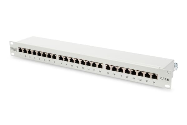 Digitus CAT 6 Class E, RJ-45, Cat6, Harmaa, Telinekiinnitys, 1U, LSA