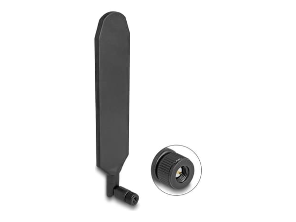Delock - Antenne - 5G, LTE, SMA plug, rotatable, with tilt joint - Smart Home - 3 dBi - rundtstrålende - svart