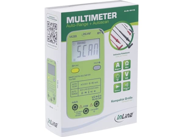 InLine 43117B, LCD, 44 x 30 mm, AC, AAA, 1,5 V, 62 mm