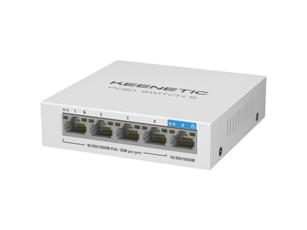 Keenetic POE+ Switch 5 PoE-splitter Hvit