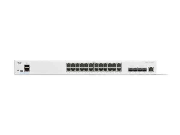 Cisco Catalyst 1300-24XT - Switch - L3 - smart - 24 x 10 Gigabit Ethernet + 4 x combo 10 Gigabit SFP+/RJ-45 - rackmonterbar