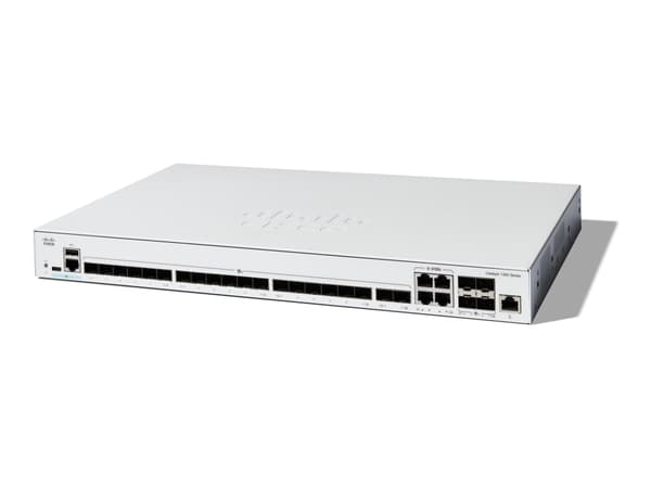 Cisco Catalyst 1300-24XS - Switch - L3 - smart - 24 x 10GBase-X + 4 x combo 10 Gigabit SFP+/RJ-45 - rackmonterbar Grå
