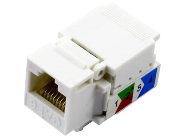 TRU COMPONENTS RJ45-liitin, CAT 6 93038C373 Liitin, suora Nastanumero (RJ) 8 Valkoinen 1 kpl