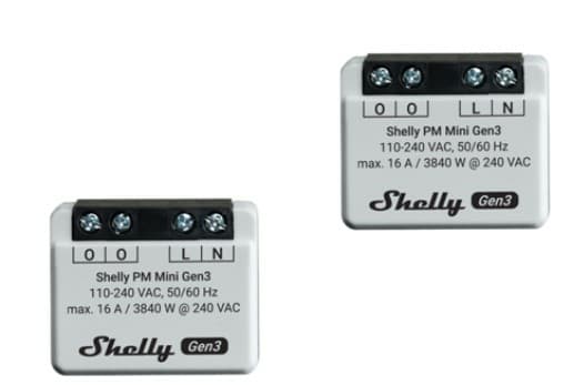 Shelly PM Mini Gen3, Smart strömställare, 1P, Trådlös, Plast, Mätt, 20 dBmW