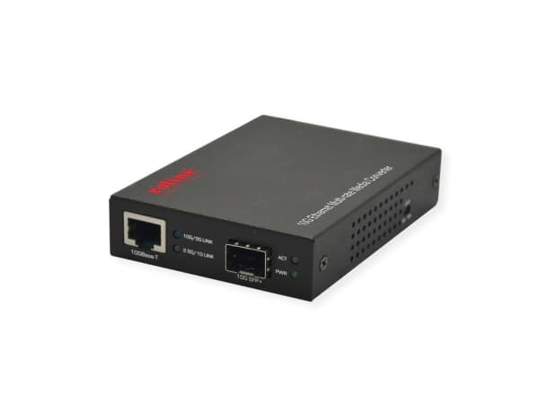 ROLINE 21.13.1133, 10000 Mbit/s, 10GBase-T, 1000Base-T, 10GBASE-R, 1000Base-X, Full, Halv, Sort, SFP, SFP+