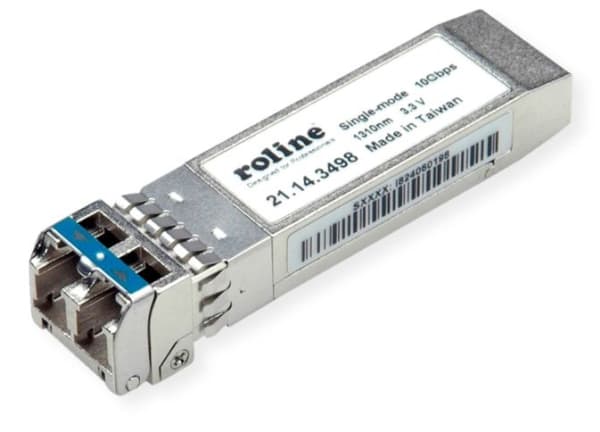 ROLINE 21.14.3498, Fiber optisk, 10000 Mbit/s, mini-GBIC/SFP, LC, 10000 m, Sølv