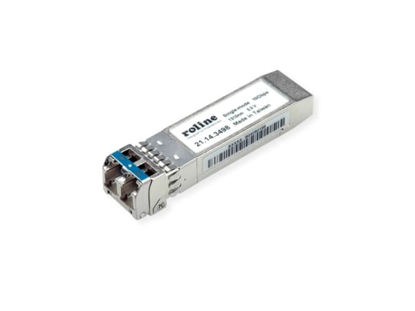 ROLINE 21.14.3498, Fiber optisk, 10000 Mbit/s, mini-GBIC/SFP, LC, 10000 m, Sølv