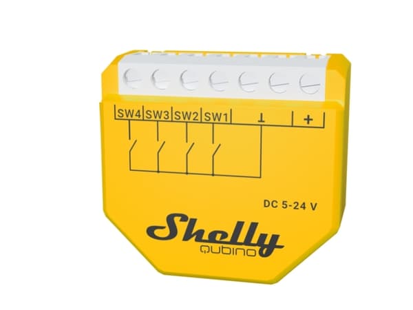 Shelly Qubino Wave i4 DC, Smart strömställare, Trådlös, Plast, Mätt, 25 dBmW, 868,4 MHz