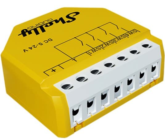 Shelly Qubino Wave i4 DC, Smart strömställare, Trådlös, Plast, Mätt, 25 dBmW, 868,4 MHz