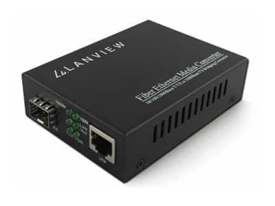 Lanview - Fibermediekonverterare - 1GbE - över CAT 5/5e/6/6a/7 - 10GBase-T, 1000Base-SX, 1000Base-LX, 1000Base-LH, 1000Base-ZX - SFP (mini-GBIC) / RJ