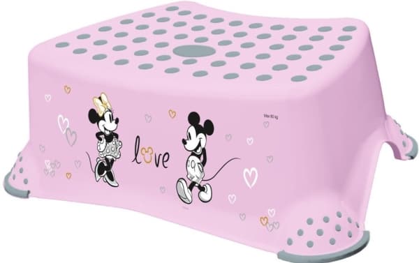 keeeper lasten askelmatuoli tomek "Minnie", pohjoismainen-vaaleanpunainen painatuksella, max. kuormitus: 80 kg, kumipäällysteinen pinta ja jalat - 1