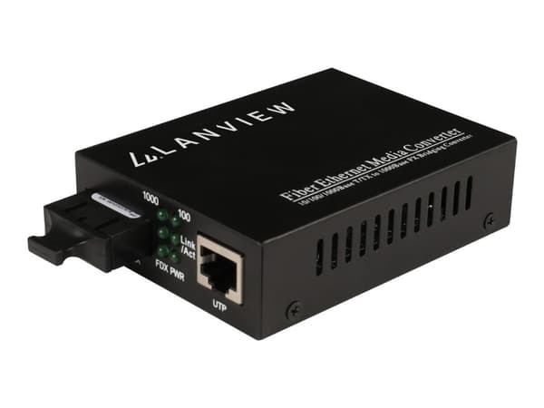 Lanview - Valokuitumuunnin - 1GbE - 10Base-T, 100Base-TX, 1000Base-T, 1000Base-SX, 1000Base-LX, 1000Base-LH, 1000Base-EX, 1000Base-ZX - RJ-45 / SC -