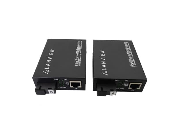 Lanview - Sändare och mottagare - fibermediekonverterare - 1GbE - 10/100/1000Base-T, 1000Base-EX, 1000Base-LH, 1000Base-LX, 1000Base-SX, 1000Base-ZX