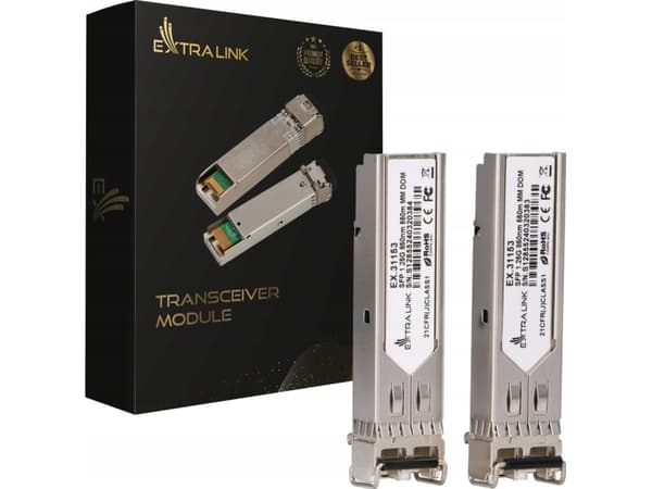 Moduł SFP ExtraLink Extralink SFP 1.25G 2-pack | Moduł SFP | 1,25Gbps, LC/UPC, 850nm, 550m, multi mode, DOM