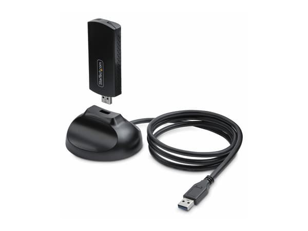 StarTech.com Wi-Fi 6E USB Adapter/Dongle, For Desktop/Laptop PC, Wireless NIC w/Foldable Antenna, WiFi Adapter Supports 802.11 b/g/n/ac/ax, 2.4/5/6 G