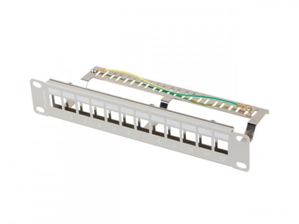 Lanberg - Koblingspanel - rackmonterbar - RAL 7035, grå - 1U - 10"