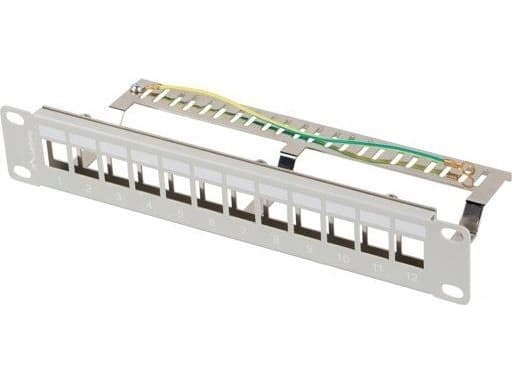 Lanberg - Koblingspanel - rackmonterbar - RAL 7035, grå - 1U - 10"