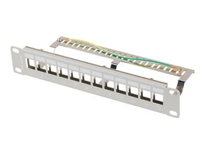 Lanberg - Koblingspanel - rackmonterbar - RAL 7035, grå - 1U - 10"
