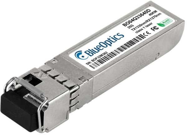 Yhteensopiva Avago SFP28-25G-BX-D-40KM BlueOptics BO04Q33640D SFP28 Bidi Transceiver, LC-Simplex, 25GBASE-BX-D, yksimuotokuitu, TX1330nm/RX1270nm, 40