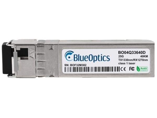 Yhteensopiva Avago SFP28-25G-BX-D-40KM BlueOptics BO04Q33640D SFP28 Bidi Transceiver, LC-Simplex, 25GBASE-BX-D, yksimuotokuitu, TX1330nm/RX1270nm, 40