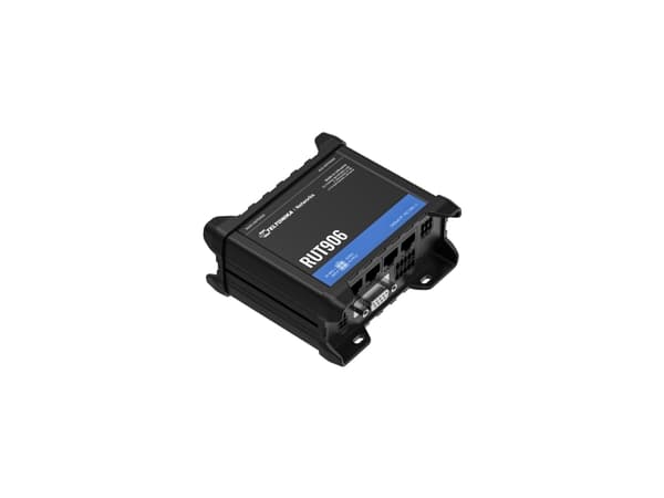 Teltonika · Router· RUT906· LTE Modem Router/WLAN - Router - WLAN, Mobilnät, router, Svart, Gjuten aluminium, DIN-skena, 3G, Data, Nätverk, Energilju