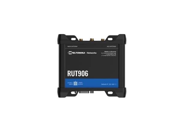 Teltonika · Router· RUT906· LTE Modem Router/WLAN - Router - WLAN, Mobilnät, router, Svart, Gjuten aluminium, DIN-skena, 3G, Data, Nätverk, Energilju