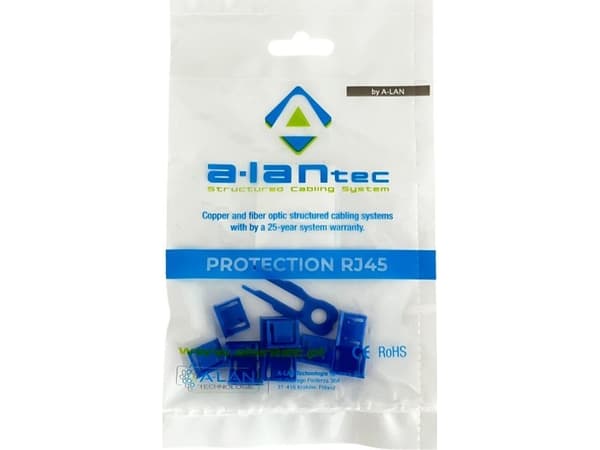 Alantec USB-portlås mot uautorisert innsetting, blå (pakke med 10 stk + nøkkel) ALANTEC