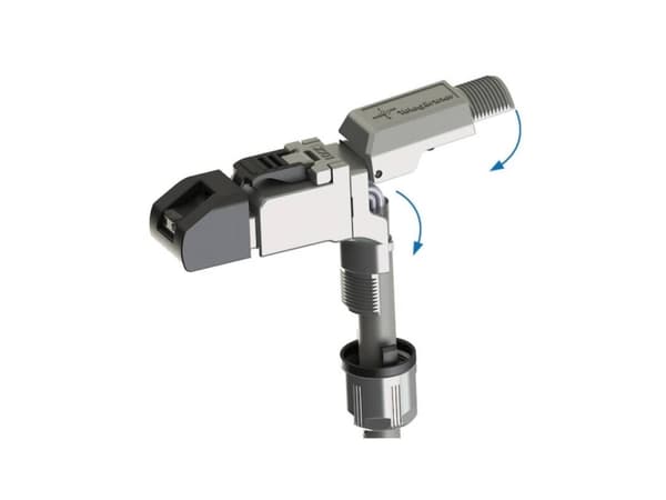 Telegärtner 100023065, RJ45, ruostumaton teräs, kulmikas, sinkki, Cat6a, nikkeli