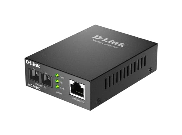 D-Link DMC F02SC - Kuitumuunnin - 100Mb LAN - 10Base-T, 100Base-FX, 100Base-TX - RJ-45 / SC multimode - enintään 2 km - 1310 nm