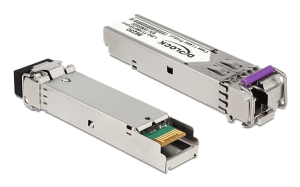 Delock - SFP-sändar/mottagarmodul (mini-GBIC) - GigE - 1000Base-BX - LC enkelläge - upp till 10 km - 1490 (TX) / 1310 (RX) nm