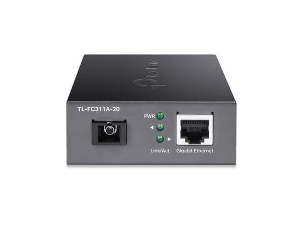 TP-Link TL-FC311B-20 netværksomformer til medie 1000 Mbit/s Enkeltilstand Sort
