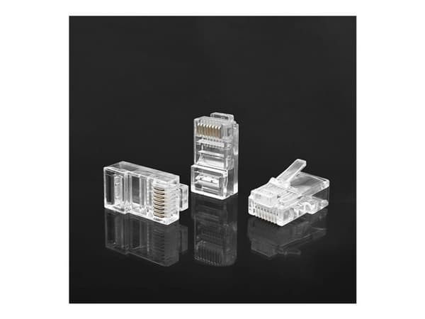 Qoltec - Nettverkkontakt - RJ-45 (hann) - UTP - CAT 6 - gjennomsiktig (en pakke 100)