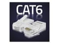 Miniatyrbilde 5 av 5: Qoltec - Nettverkkontakt - RJ-45 (hann) - UTP - CAT 6 - gjennomsiktig (en pakke 100)