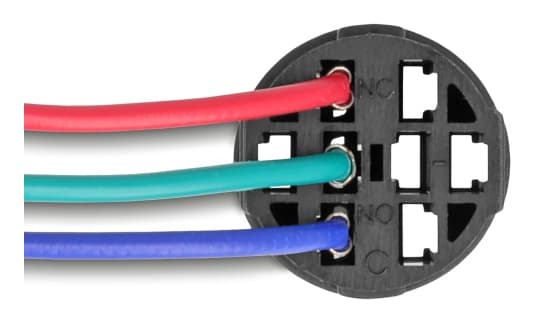 Delock-uttak for 19 mm 3-pins knapp eller bryter