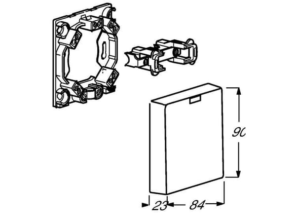 Busch-Jaeger 3746 U-101, hvit, 84 mm, 23 mm, 90 mm