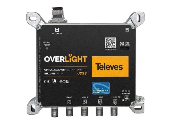 Televes OLR 4 optisk omformer Quad/4xDCSS eller 4xLegacy (237531)
