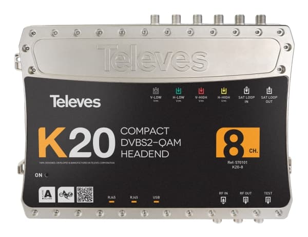 Televes K20-8 kompakt hodeend 8 transponder DVB-S2" QAM (570101)