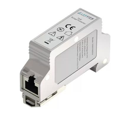 Lanview - PoE-overspenningsvern (DIN-skinnemonterbar) - 1 input port, supports 8 lines network signals - utgangskontakter: 1 - grå
