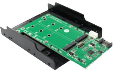 Dual M.2 SATA to SATA,s 3,5" bay mountable, NGFF, green
