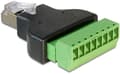 Miniatyrbild 3 av 4: DeLOCK terminalblocksadapter, RJ45 hane, 8-pin