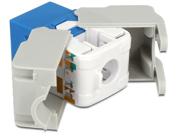 DeLOCK UTP Cat6 Keystone modul, RJ45 ho - LSA Cat6, "Tool-free", blå/