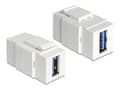 Miniatyrbilde 2 av 2: DeLOCK Keystone-modul, USB 3.0 A ho - ho, 19,2x14,9mm, hvit