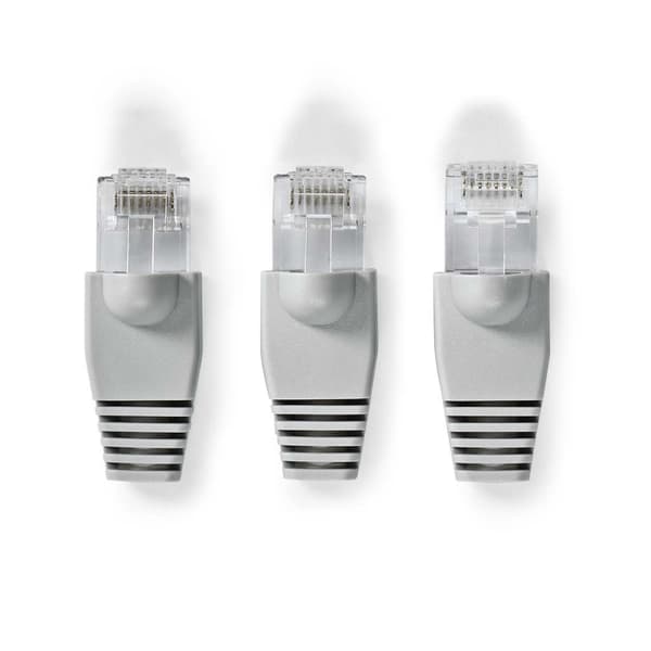 Nedis RJ45-stik | Han | Solid UTP CAT6 | Lige | Guldplateret | 10 stk. | PVC | Grå | Box