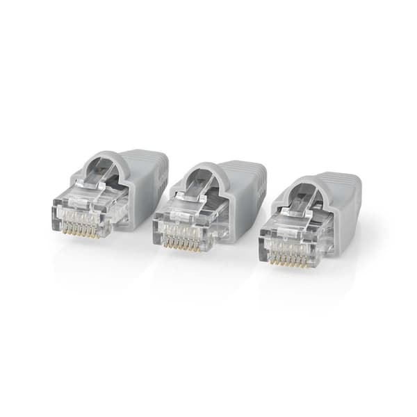 Nedis RJ45-stik | Han | Solid UTP CAT6 | Lige | Guldplateret | 10 stk. | PVC | Grå | Box