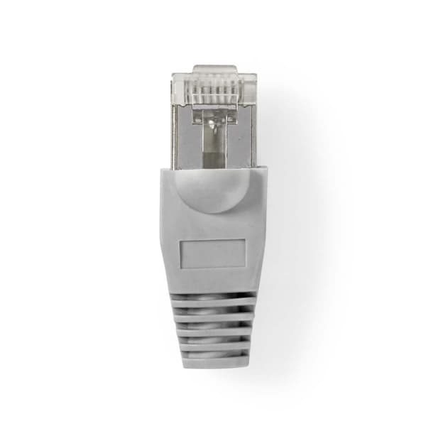 Nedis RJ45-stik | Han | Solid UTP CAT5 | Lige | Guldplateret | 10 stk. | PVC | Gennemsigtig / Grå | Box