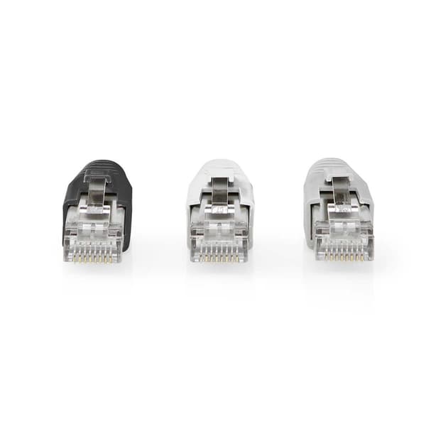 Nedis RJ45-liitin | RJ45 Pass Through | Kiinteä/juosteinen FTP CAT6a | Suora | Kullattu | 10 kpl | PVC | Harmaa / Musta / Valkoinen | Laatikko