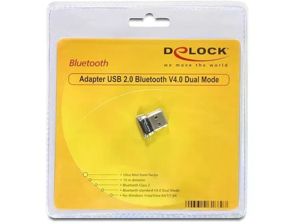 DeLOCK Bluetooth 4.0 klasse 2(10m), USB 2.0, 3 Mb/s,  sort
