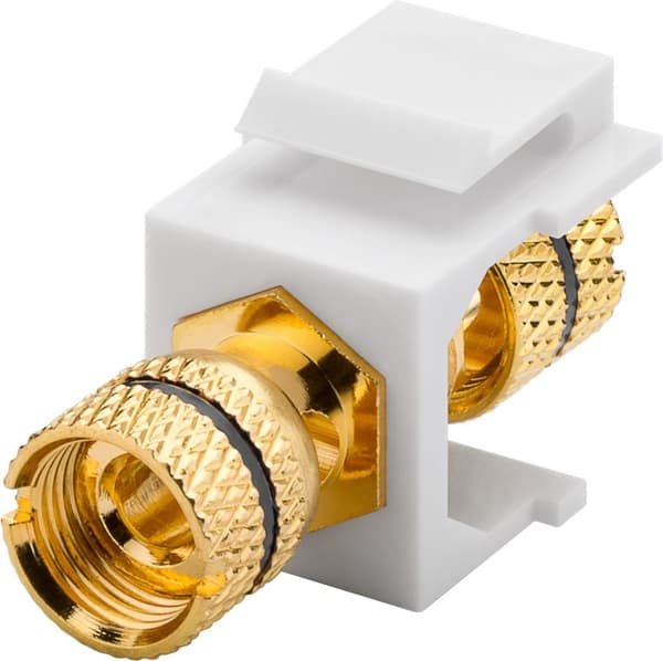 Goobay Keystone-modul, høyttaler 16,2 mm bredde, polklemme &gt; gjenget stikkontakt, svart
