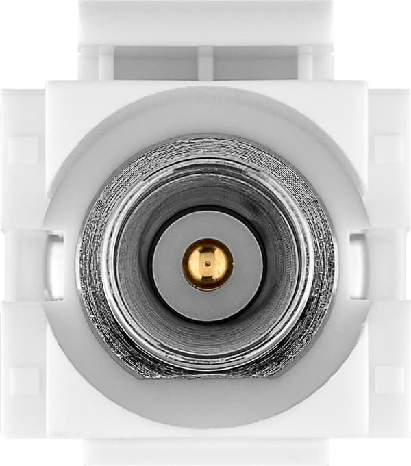 Goobay Keystone-modul, SAT/antenne, innfelt montering IEC/koaksialplugg &gt; F-kontakt 90°